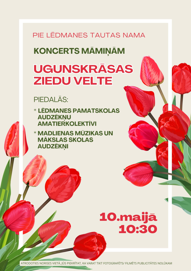 Māmiņām veltīts koncerts ”Ugunskrāsas ziedu velte” Lēdmanē