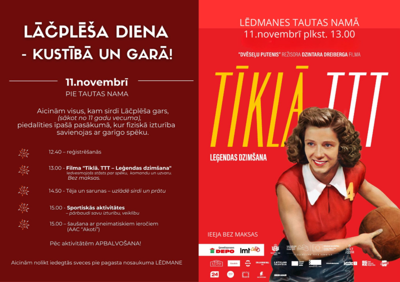 Pasākums "Lāčplēša diena – kustībā un garā" Lēdmanē