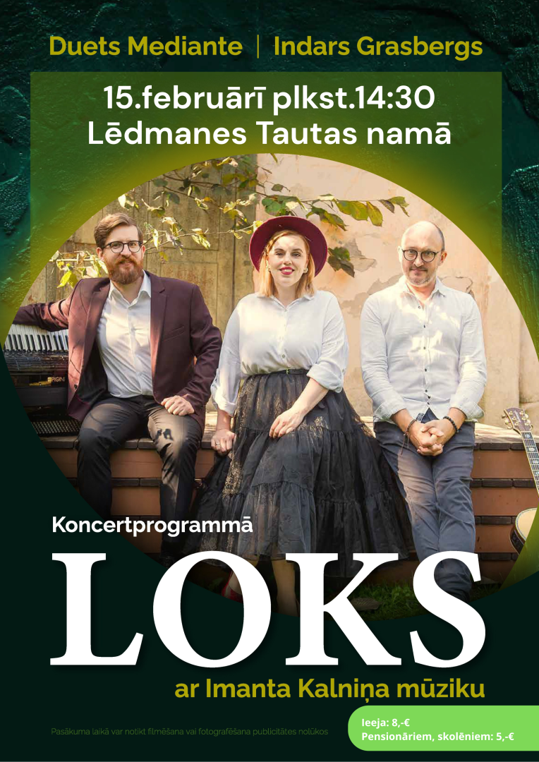 Dueta MEDIANTE un Indara Grasberga koncerts LOKS Lēdmanē