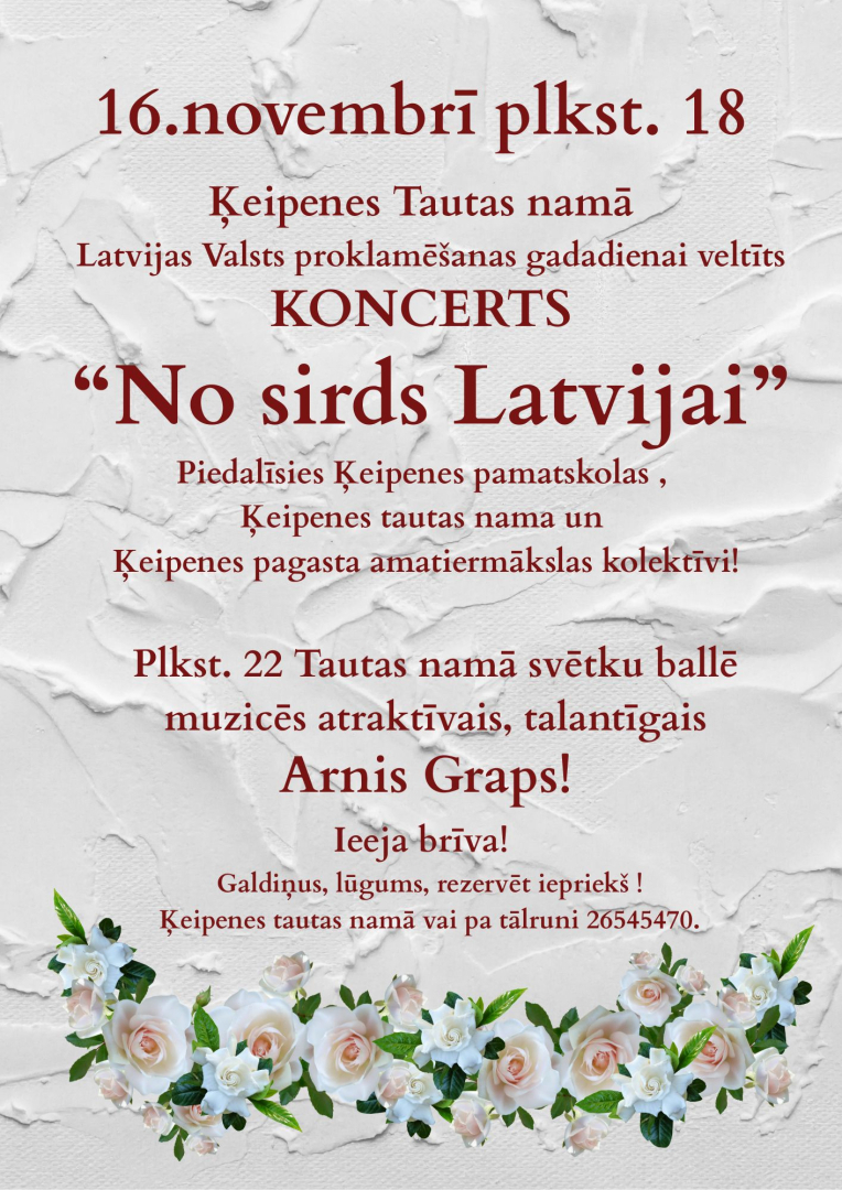 Koncerts “No sirds Latvijai” Ķeipenē