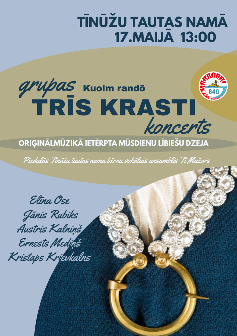 Lībiešu orģinālmūzikas koncerts “TRĪS KRASTI” Tīnūžos