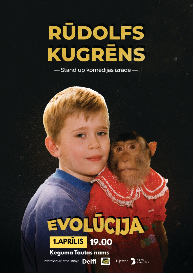 Rūdolfa Kugrēna Stand up komēdijas izrāde EVOLŪCIJA Ķegumā