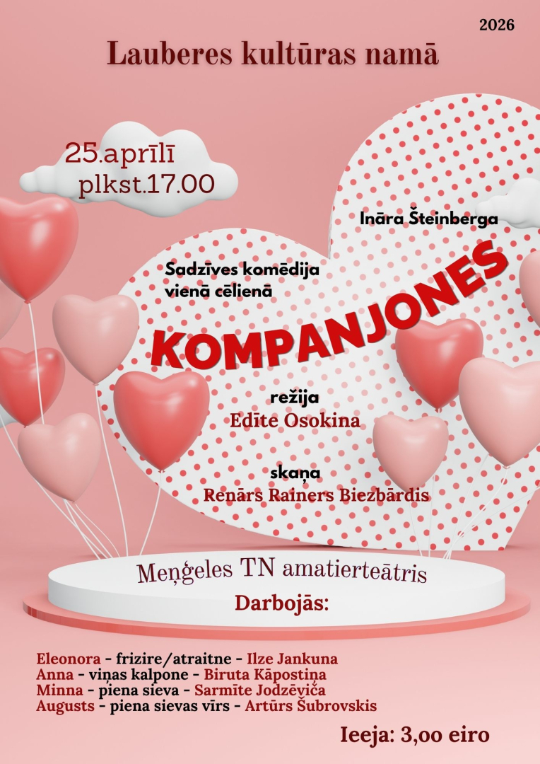 Meņģeles amatierteātra komēdija “Kompanjones” Lauberē