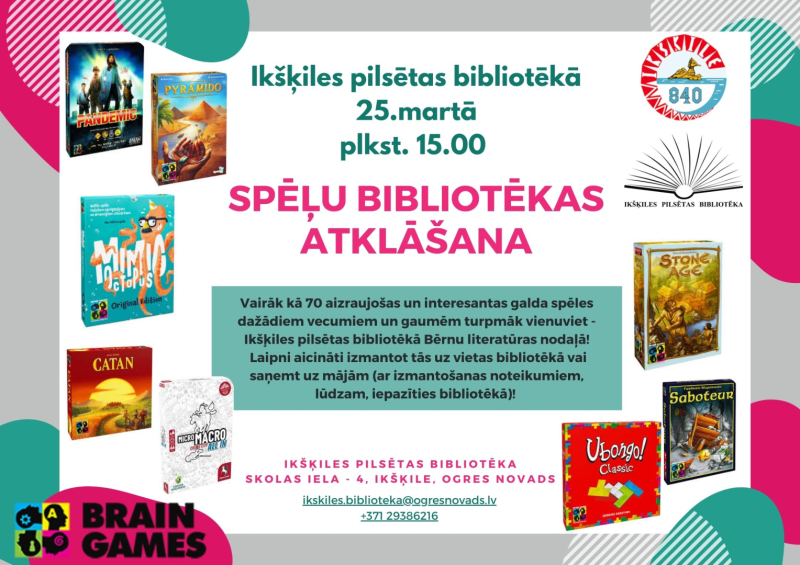 Spēļu bibliotēkas atklāšana Ikšķilē