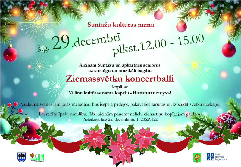 Ziemassvētku koncertballe senioriem Suntažos