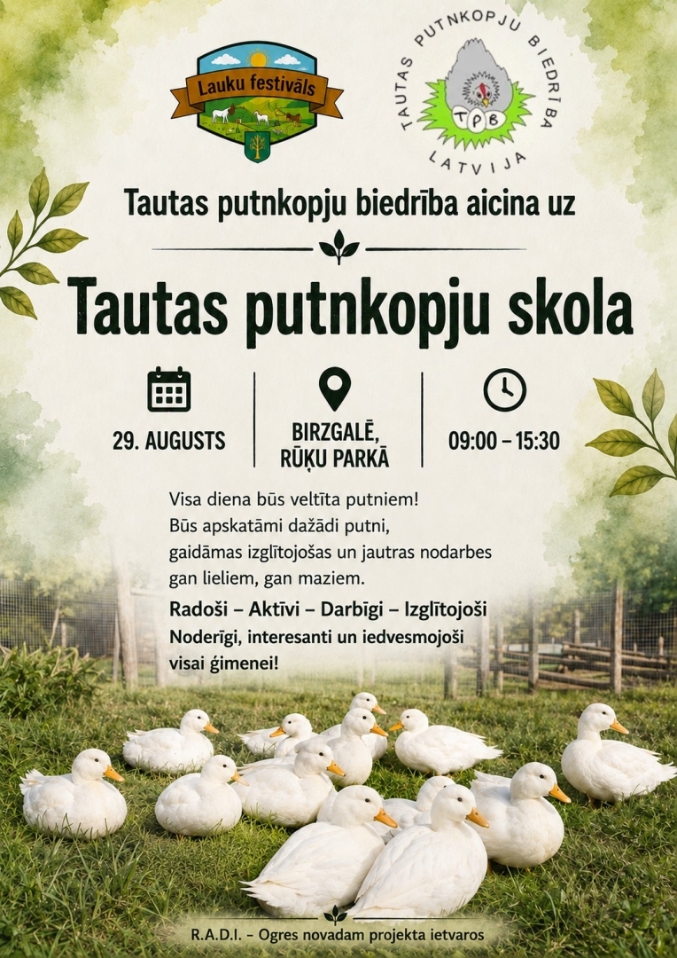 Izglītojošs pasākums “Tautas putnkopju skola 2026” Birzgalē