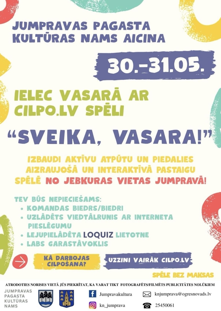 Orientēšanās spēle “Sveika, VASARA!’’ Jumpravā