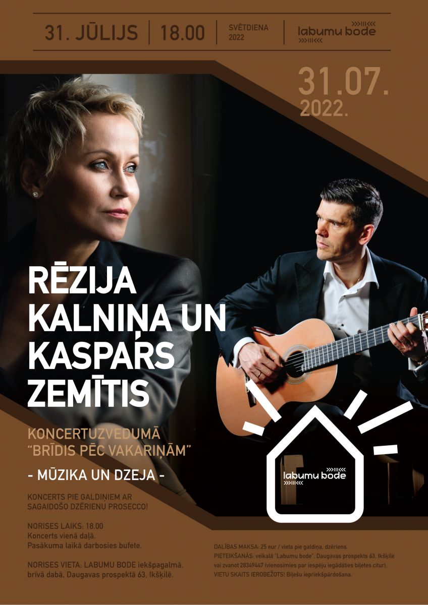 Rēzija Kalniņa un Kaspars Zemītis koncertuzvedumā "BRĪDIS PĒC VAKARIŅĀM"