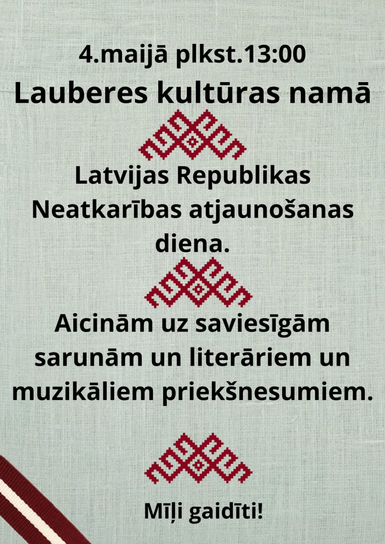 Saviesīgas sarunas un literāri, muzikāli priekšnesumi Lauberē