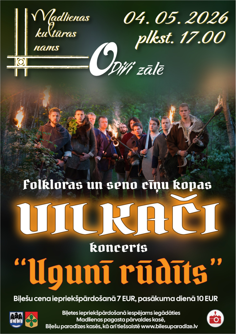 Folkloras un seno cīņu kopas “Vilkači” koncerts Madlienā