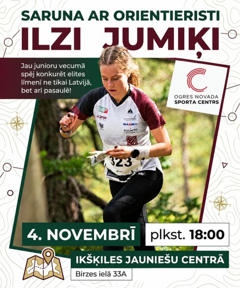 Sarunu ar orientieristi Ilzi Jumiķi Ikšķilē