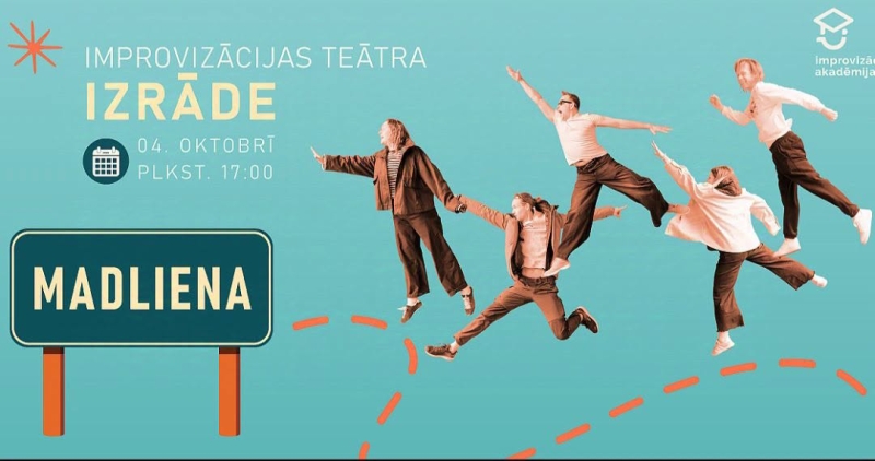 Improvizācijas teātra akadēmijas improvizēta teātra izrāde Madlienā