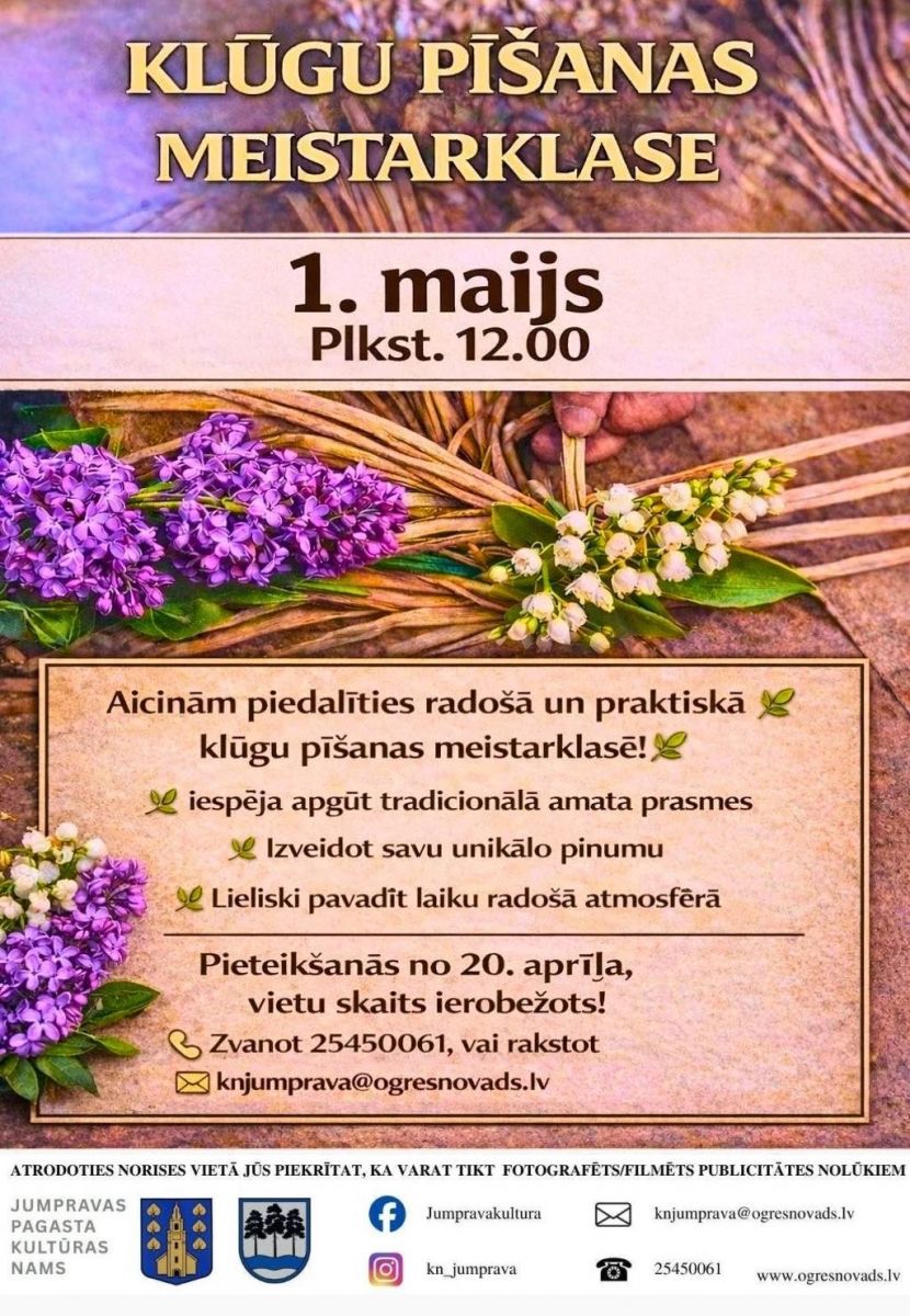 KLŪGU PĪŠANAS MEISTARKLASE JUMPRAVĀ