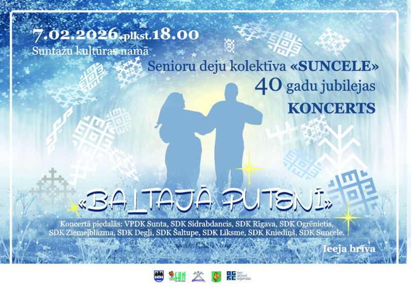 Senioru deju kolektīva SUNCELE 40 gadu jubilejas koncerts BALTAJĀ PUTENĪ Suntažos