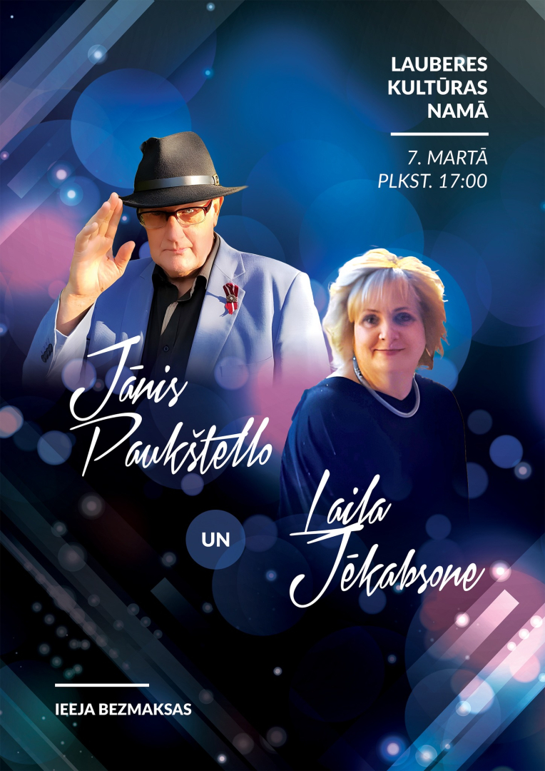 Jāņa Paukštello un Lailas Jēkabsones koncerts Lauberē