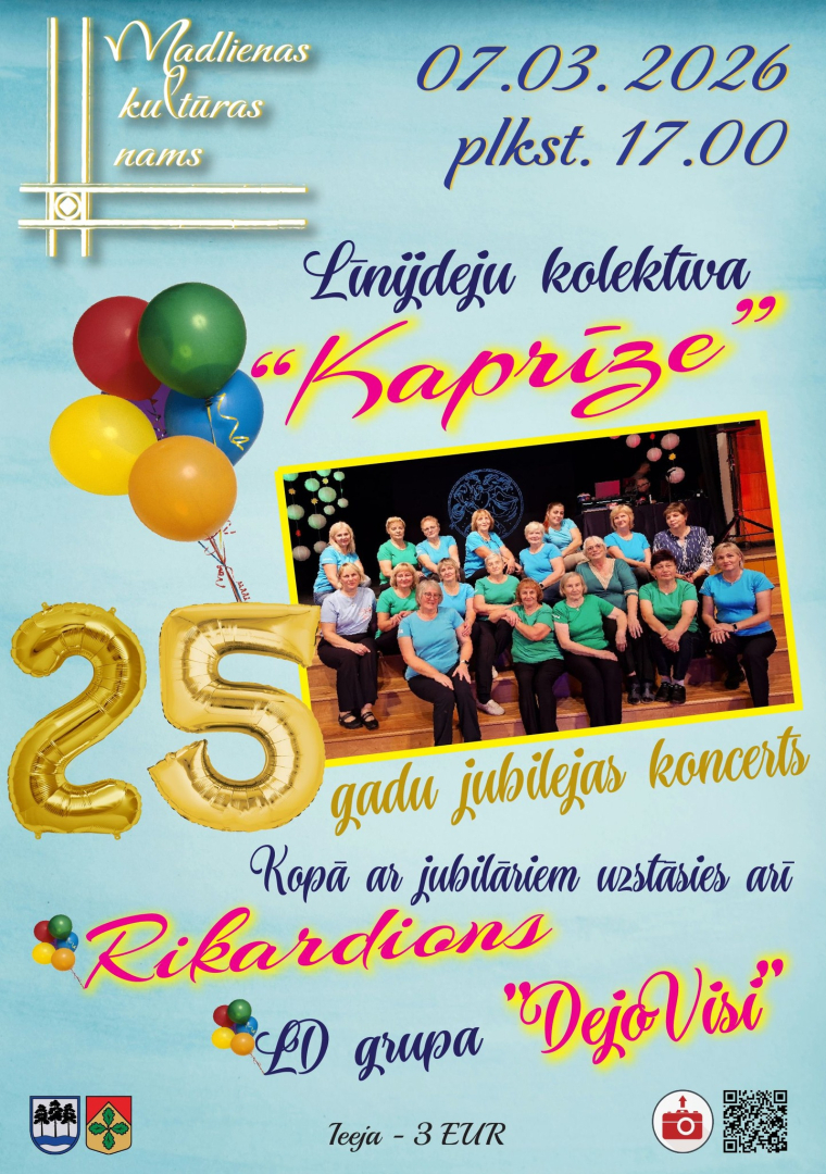 Līnijdeju kolektīva “Kaprīze” 25 gadu jubilejas koncerts Madlienā