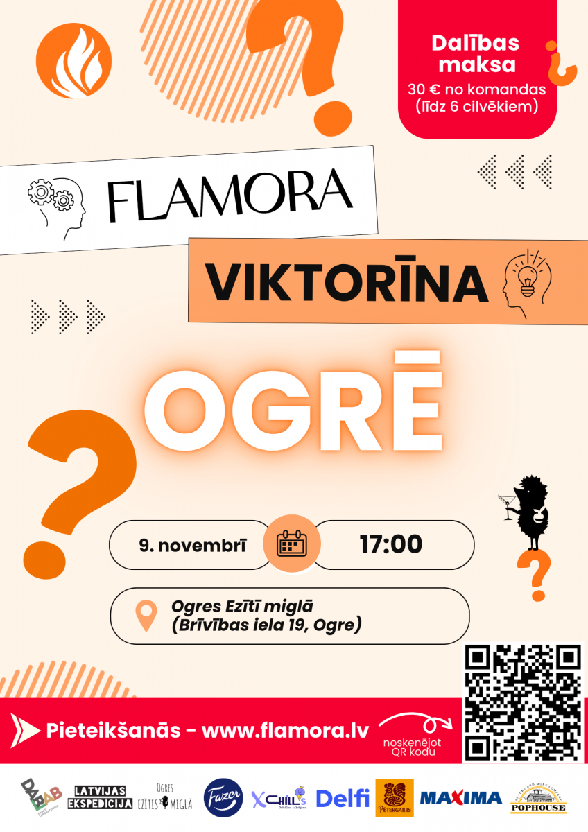 FLAMORA viktorīna Ogrē -  izaicinājums prātam un jautrība draugu lokā!