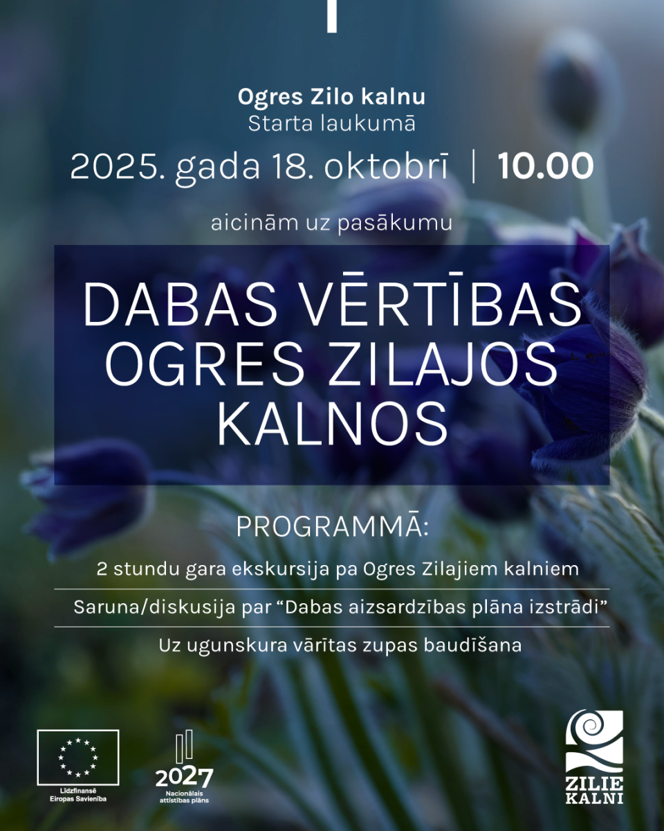 Izzinošu saruna ar ekskursiju Ogres Zilaos kalnos
