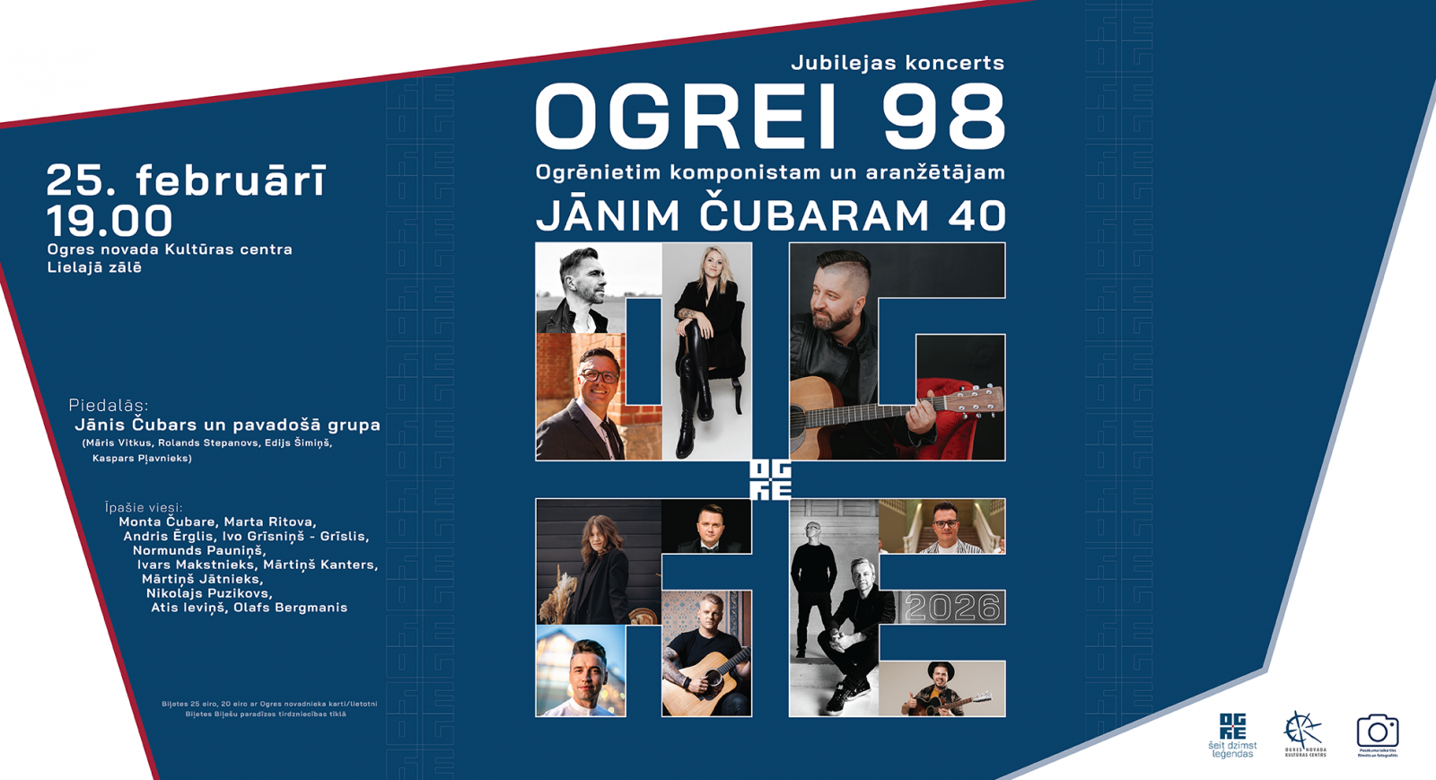 Ogres dzimšanas dienā – svētku koncerts “OGREI 98. Ogrēnietim, komponistam un  aranžētājam JĀNIM ČUBARAM 40.”