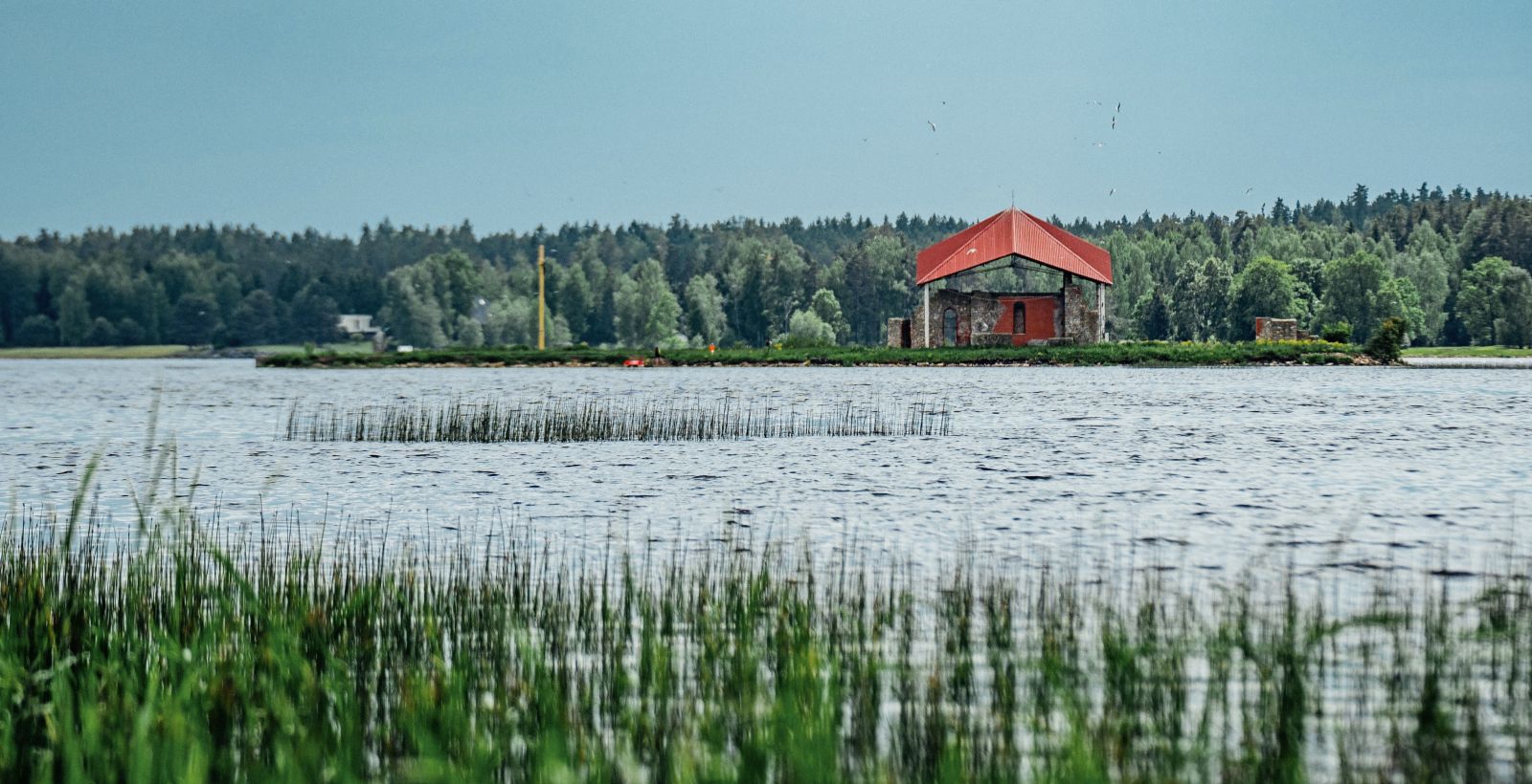 Ikšķile church ruins on the St. Meinhard island