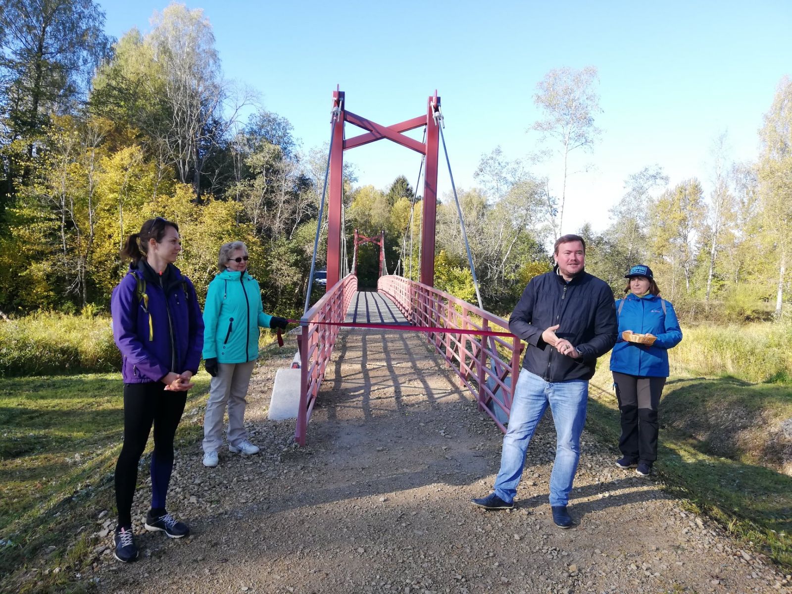 Jaunā trošu tilta Ogresmuižā atklāšana