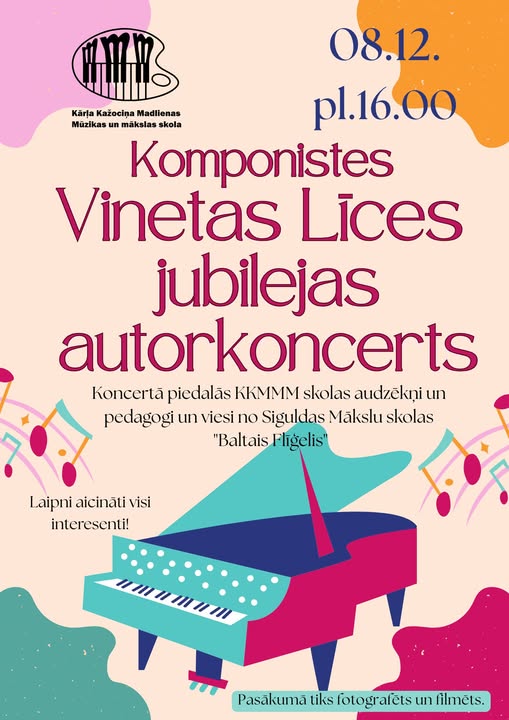 komponistes Vinetas Līces jubilejas autorkoncerts Madlienā 