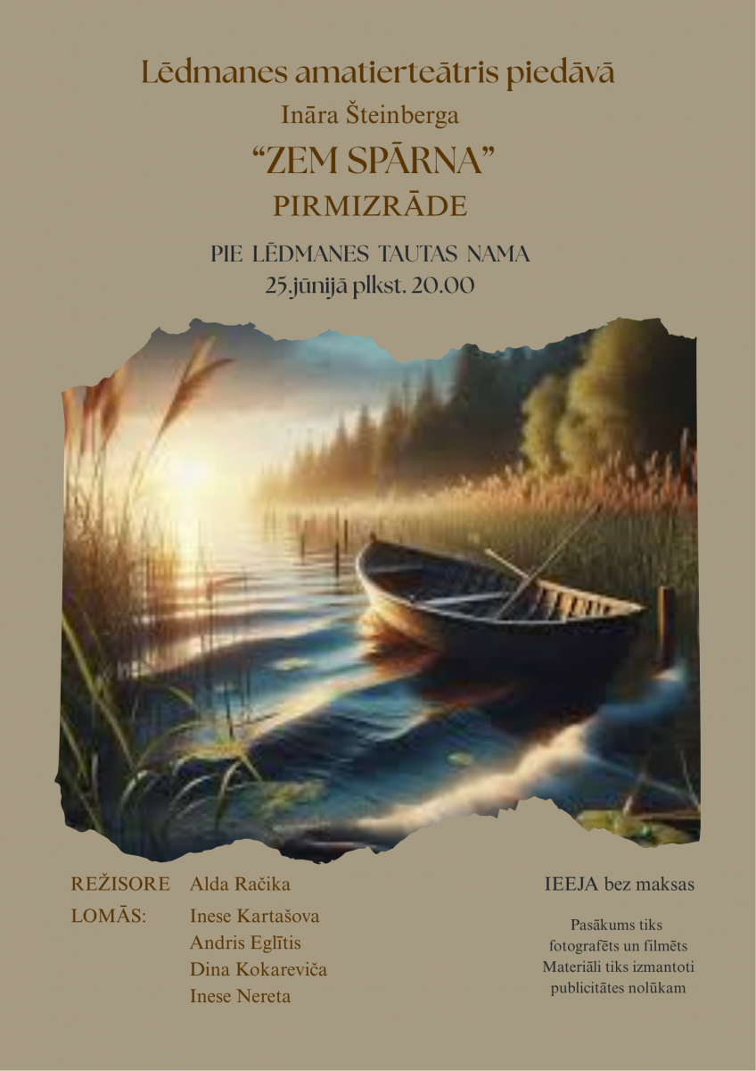 Lēdmanes amatierteātra pirmizrāde "Zem spārna" Lēdmanē