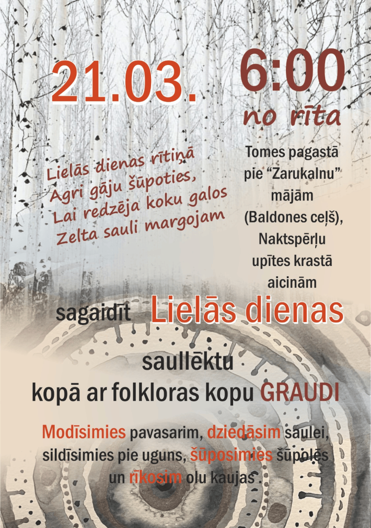 Lielās dienas saullēkta sagaidīšana Tomē