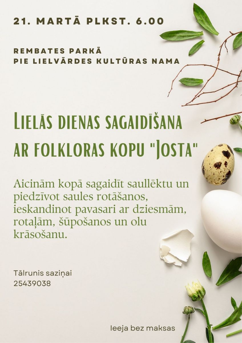 Lielās dienas sagaidīšana ar folkloras kopu JOSTA