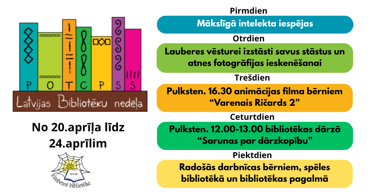 Bibliotēku nedēļa Lauberes bibliotēkā