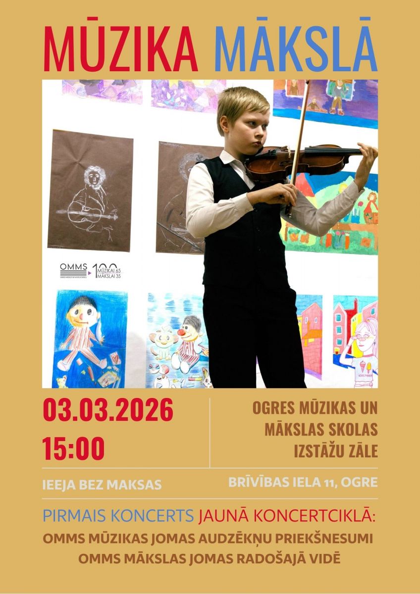 Koncerts "Mūzika mākslā" Ogres mūzikas un mākslas skolā