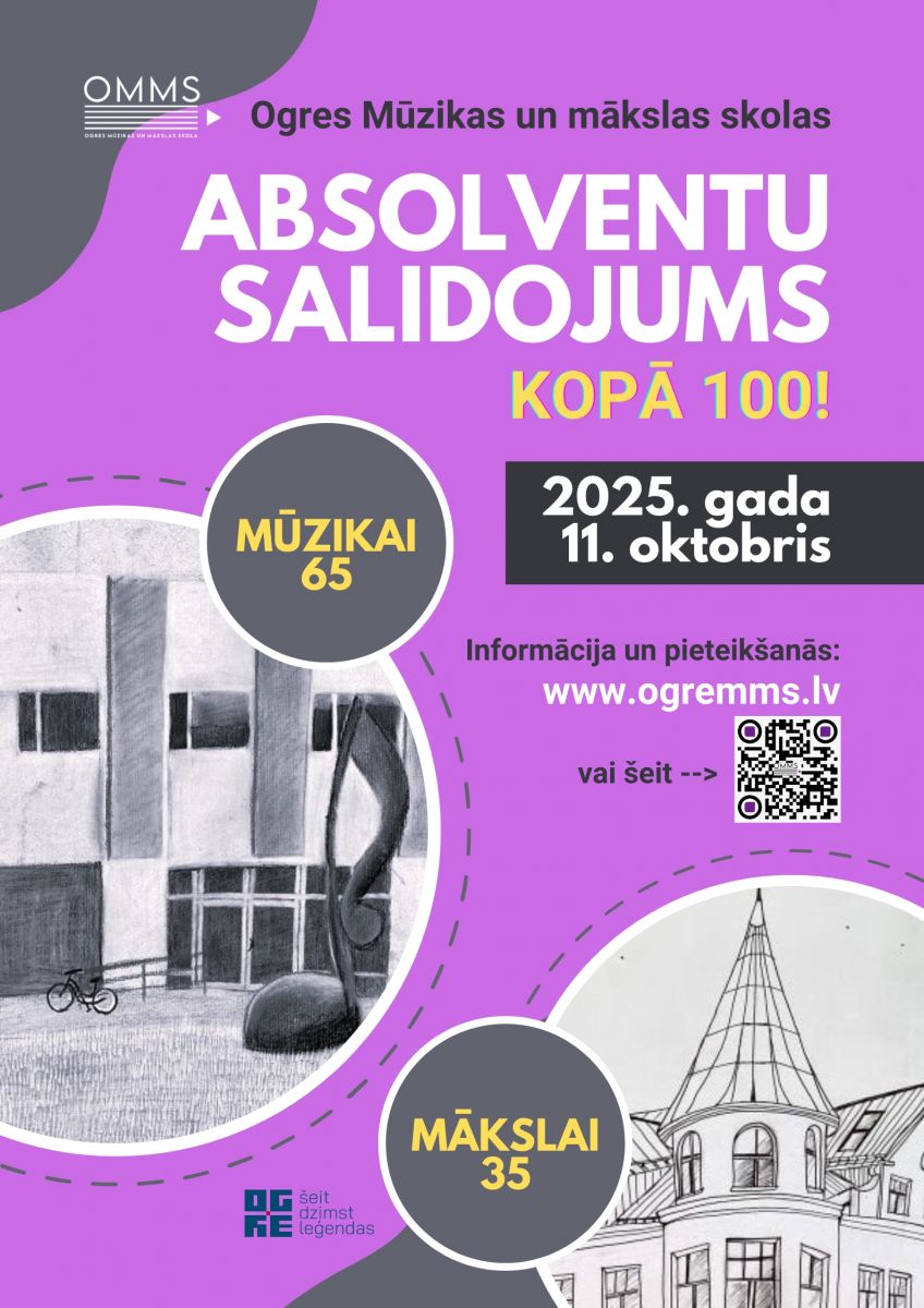 Ogres Mūzikas un mākslas skolai 100 absolventu salidojums