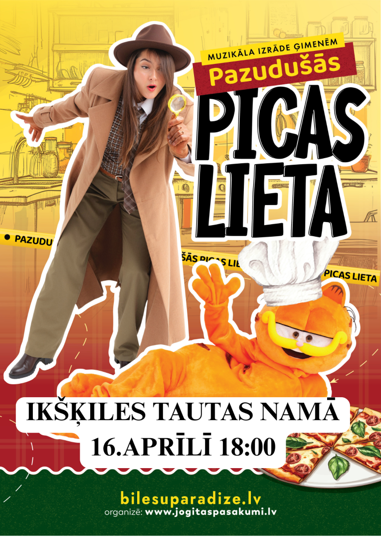 Muzikāla izrāde ģimenēm “Pazudušās picas lieta” Ikšķilē