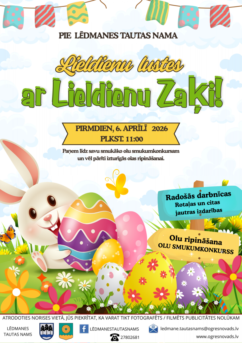 Lieldienu lustes kopā ar Lieldienu Zaķi Lēdmanē