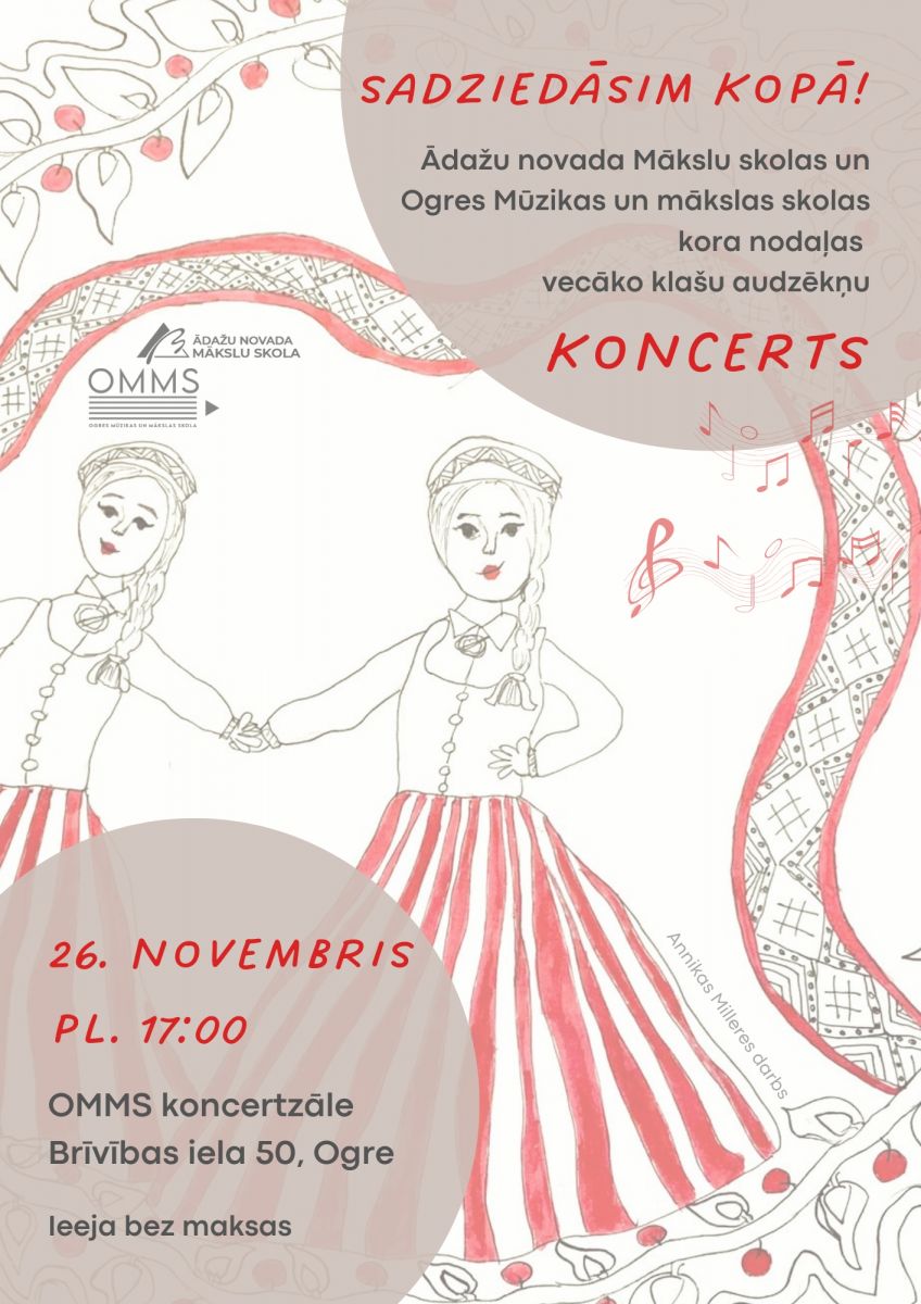 Ogres Mūzikas un mākslas skolas koncerts "Sadziedāsim kopā!"
