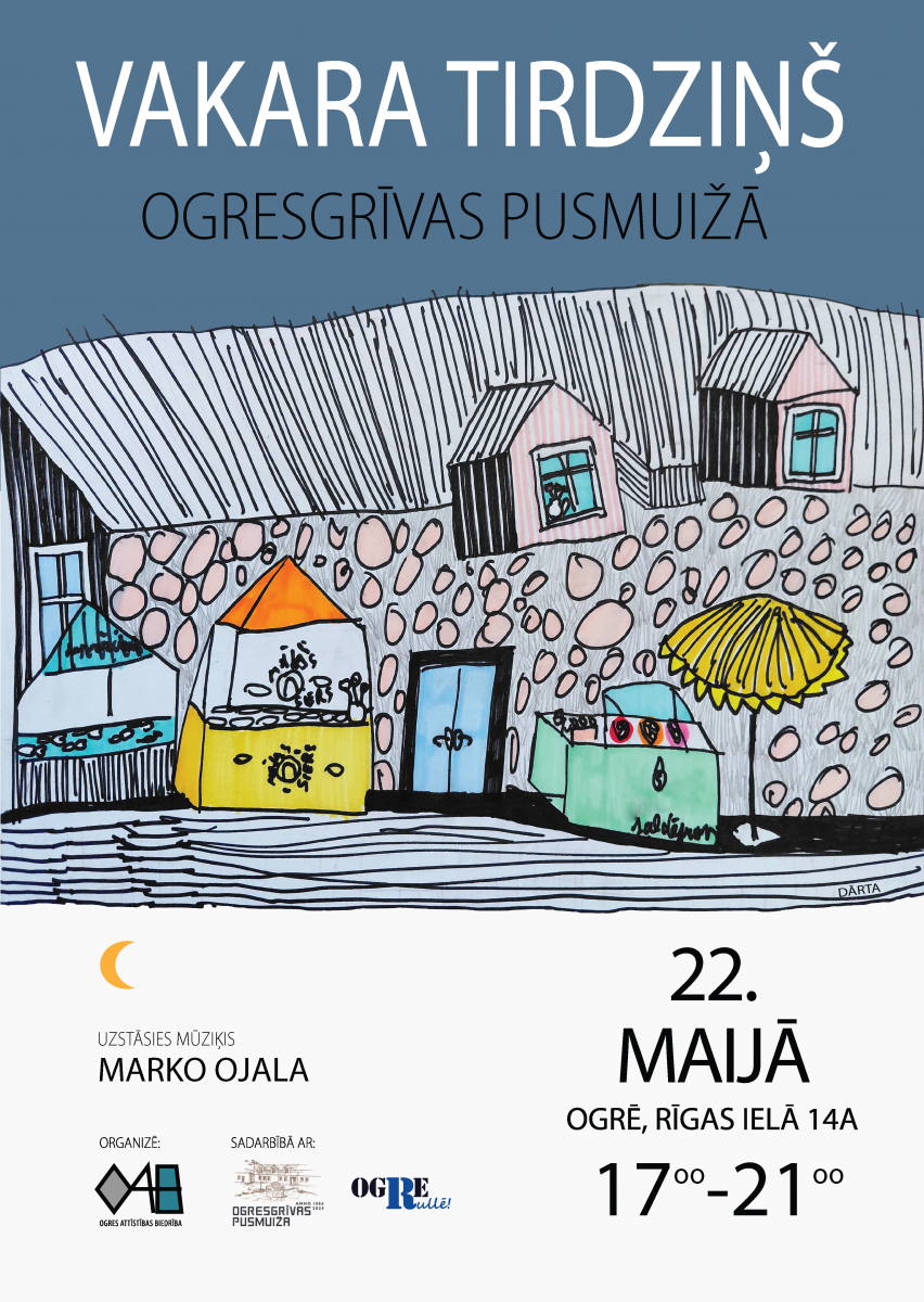 Vakara tirdziņš Ogresgrīvas pusmuižas pagalmā