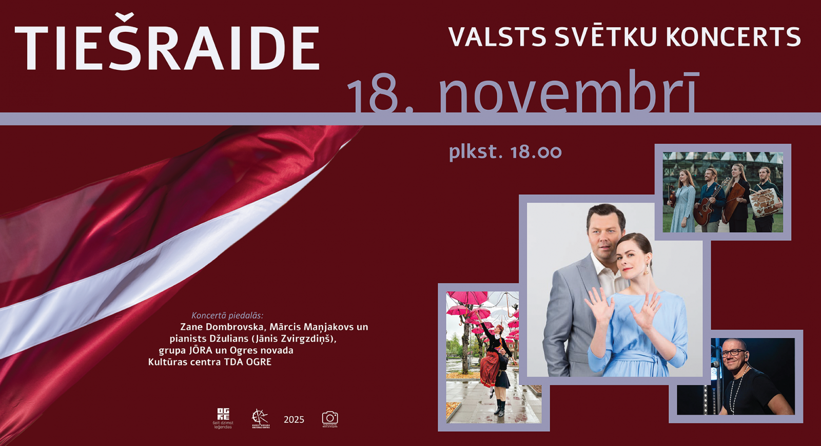 VALSTS SVĒTKU KONCERTS tiešraidē no Ogres novada Kultūras centra