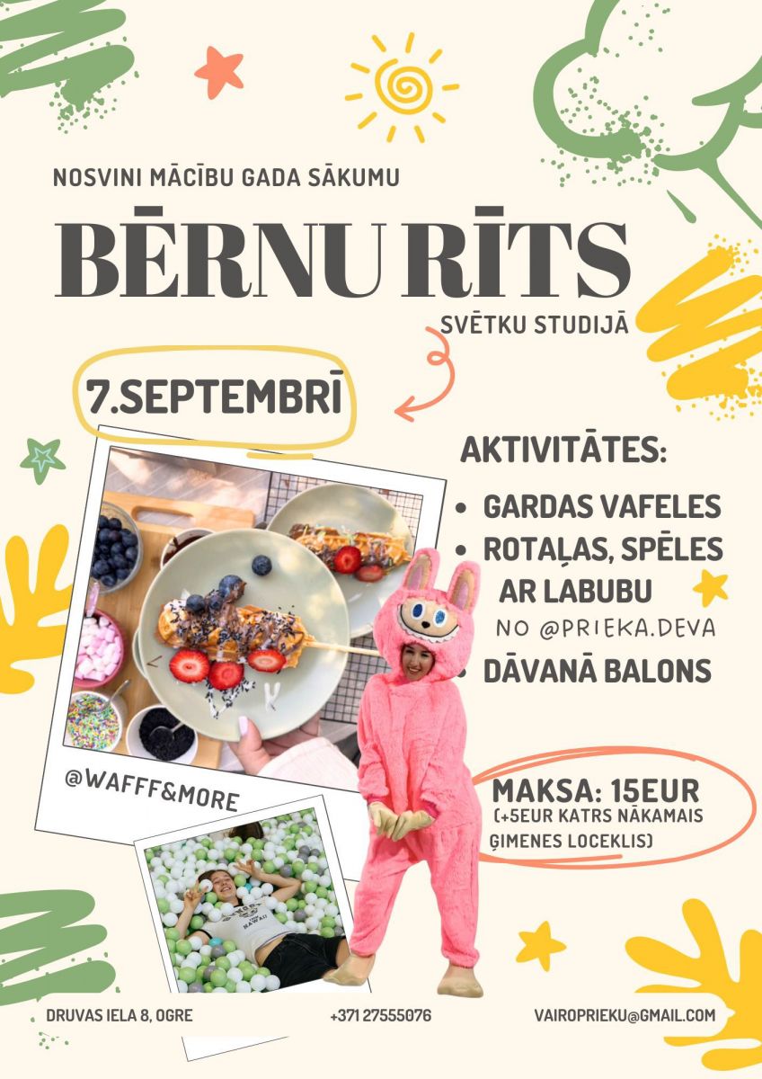 Bērnu rīts ar rotaļām un vafelēm 