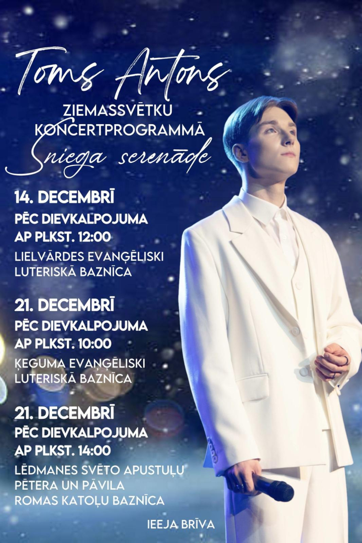 Toma Antona Ziemassvētku koncertprogramma “Sniega serenāde” Ķegumā