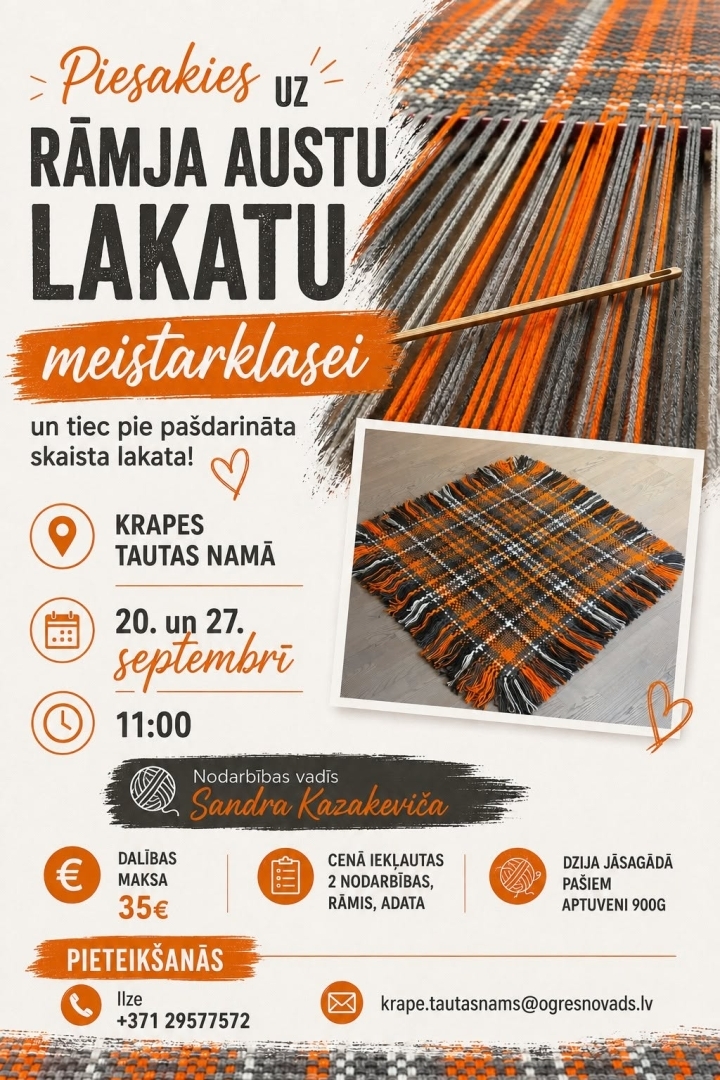 Uz rāmja austu lakatu meistarklase Krapē