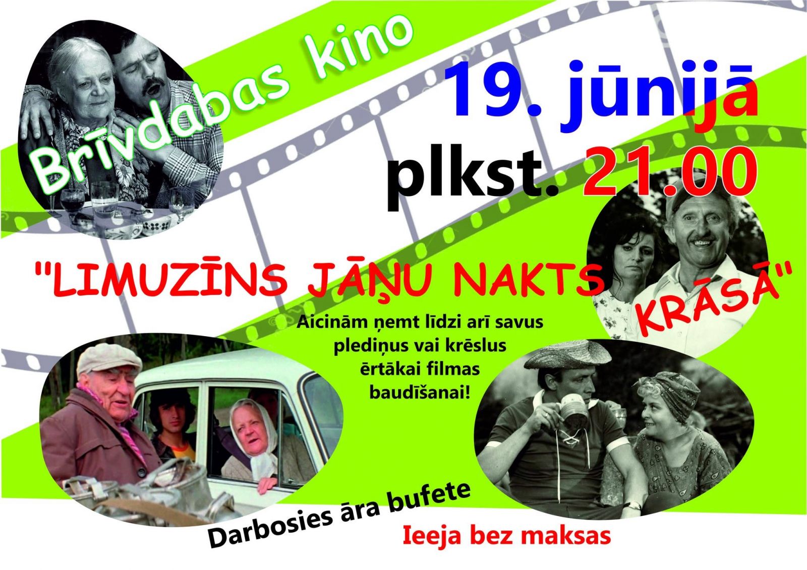 Brīvdabas kino Ķegumā "Limuzīns Jāņu nakts krāsā"