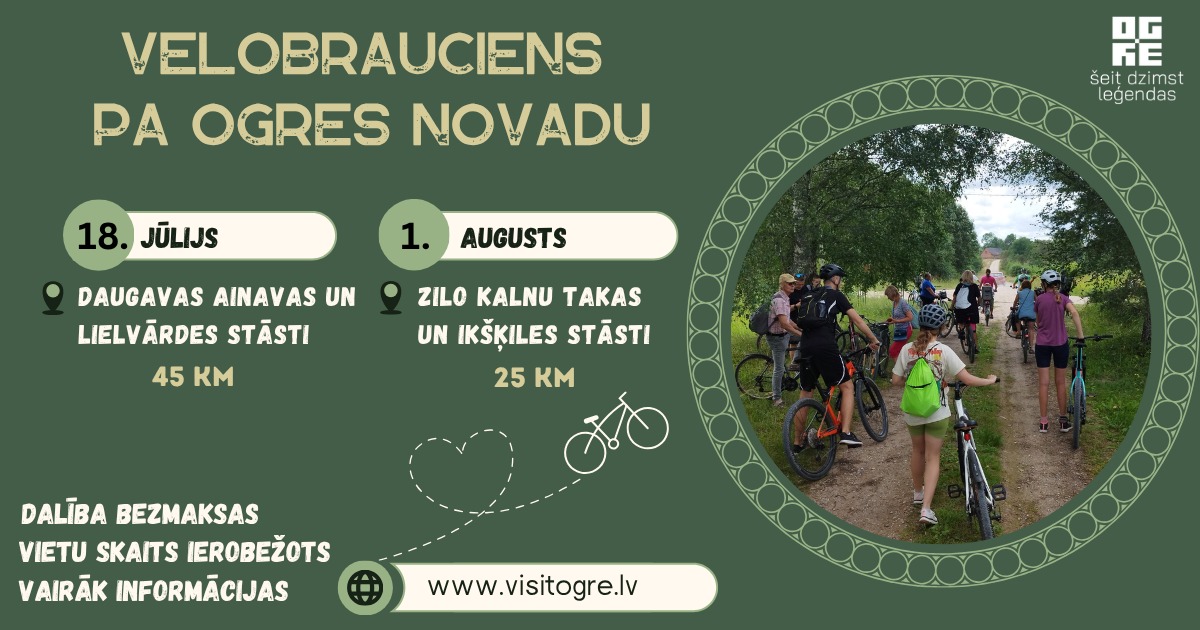 Velo brauciens Daugavas ainavas un Lielvārdes stāsti