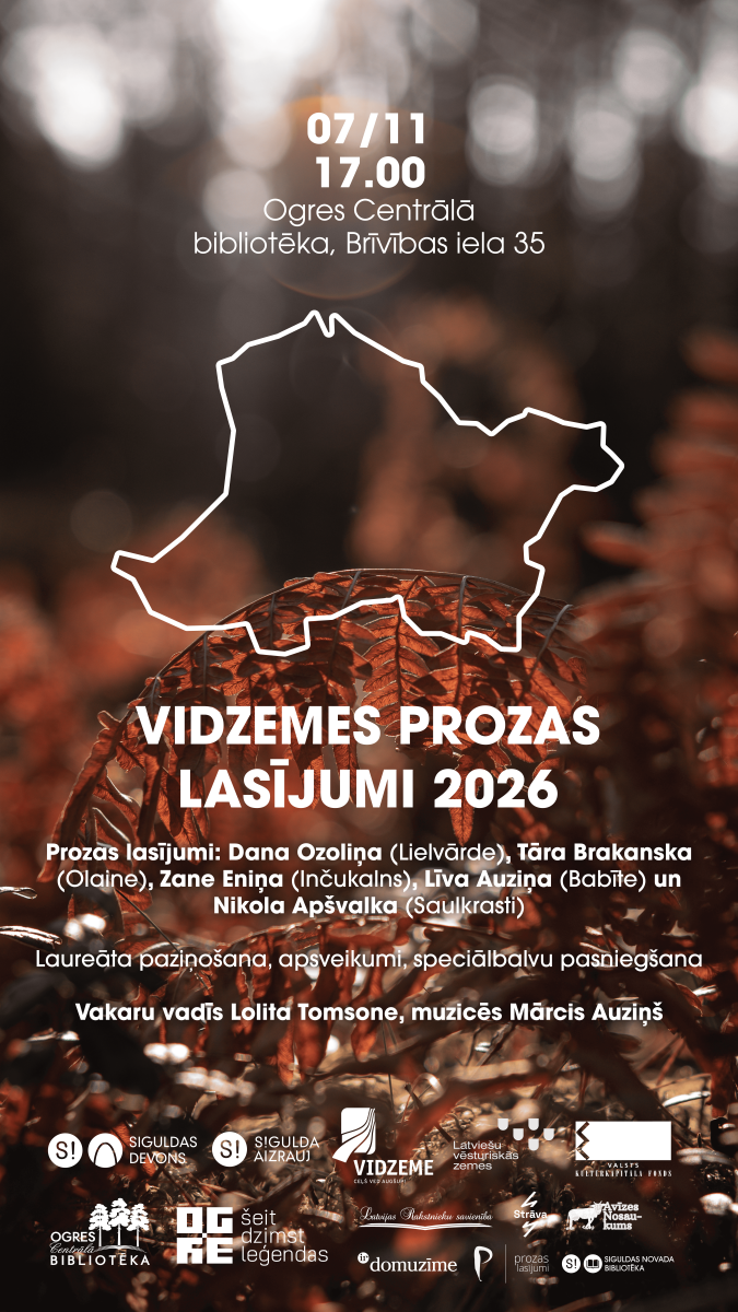 Vidzemes Prozas lasījumu fināls Ogres Centrālajā bibliotēkā