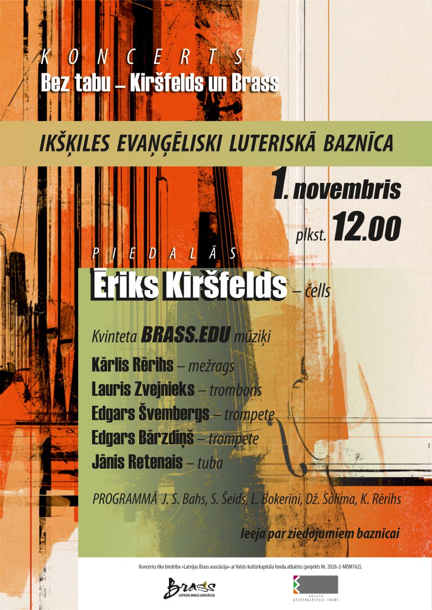 Koncerts “Bez tabu – Kiršfelds un Brass” Ikšķilē