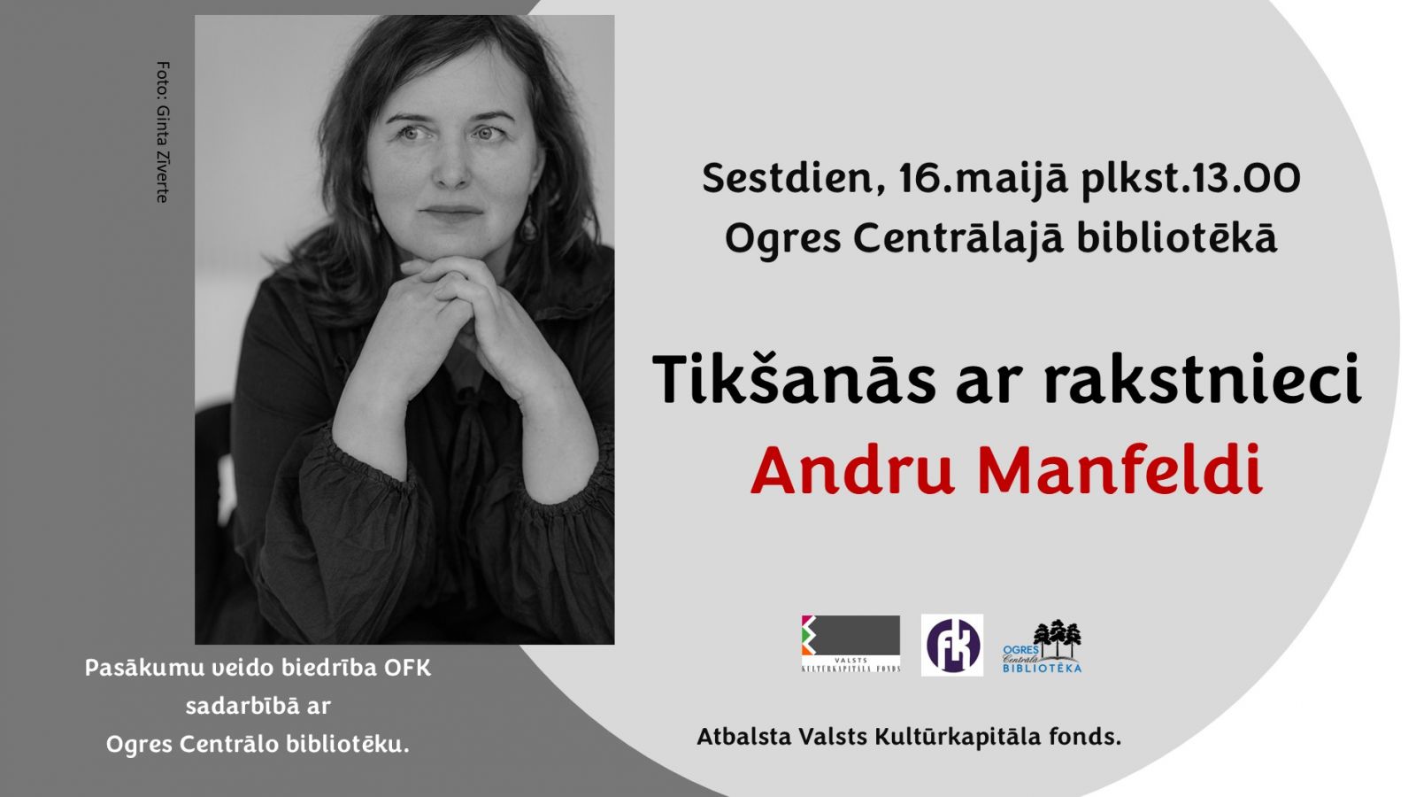 Tikšanās ar rakstnieci Andru Manfeldi Ogres Centrālajā bibliotēkā 