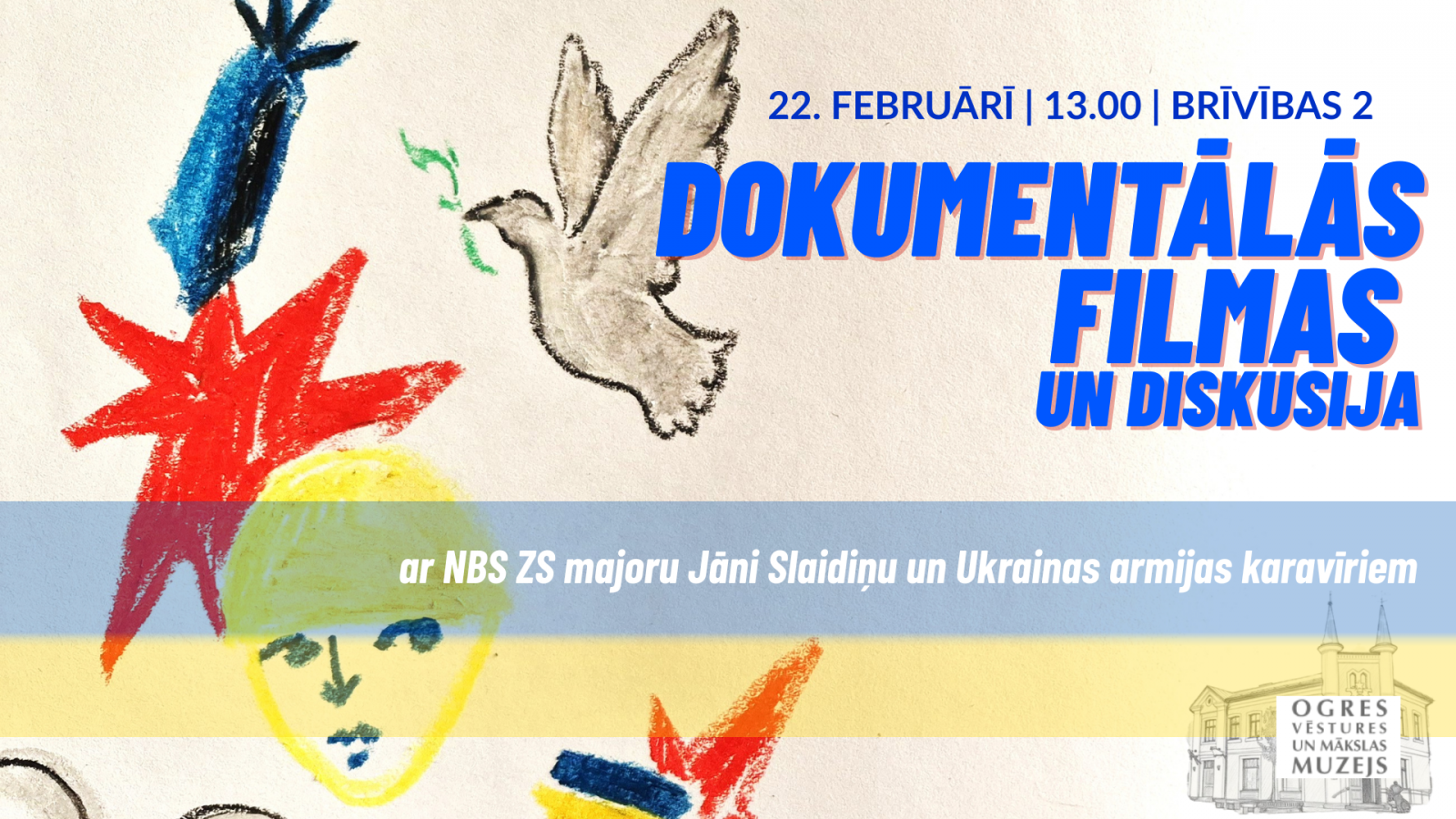 Tikšanās ar Ukrainas kara analītiķi, NBS ZS majoru Jāni Slaidiņu un Ukrainas armijas karavīriem Ogres Vēstures un mākslas muzejā