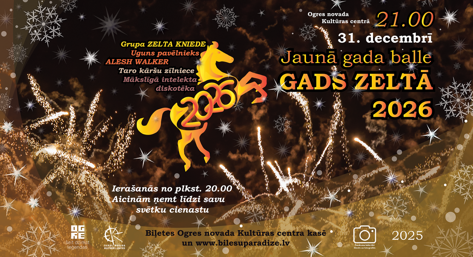 Jaunā gada balle GADS ZELTĀ 2026 Ogrē