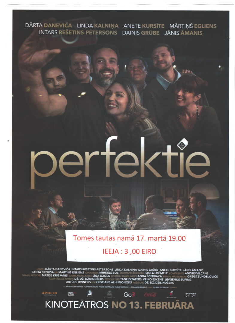 Latviešu komēdija “Perfektie” Tomē